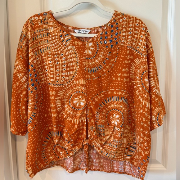 Cupshe Tops - Cupshe Orange Boho Print Blouse